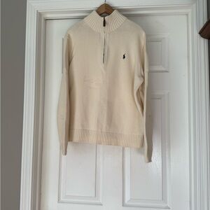 Ralph Lauren Men's Cream Zip-Up Sweater